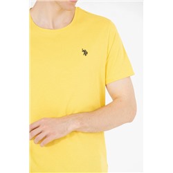 Erkek Koyu Sarı Basic Bisiklet Yaka Tişört