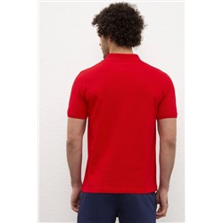Erkek Kırmızı Basic Polo Yaka Tişört