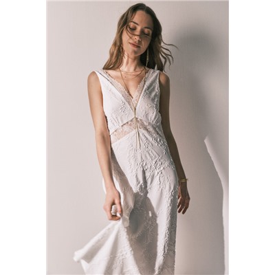 Camisón largo satén blanco