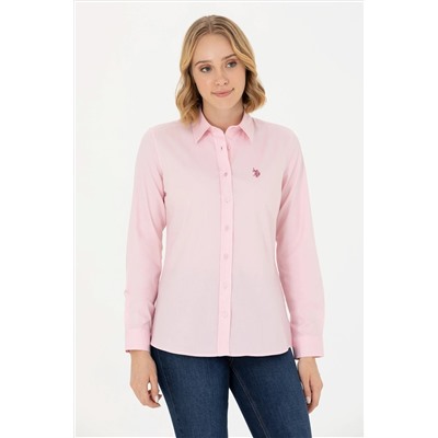 Kadın Pembe Uzun Kollu Basic Gömlek