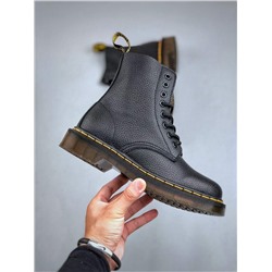 Dr. Martens Martin 1460 классической серии с 8 отверстиями из мягкой матовой кожи личи черного цвета для мужчин и женщин