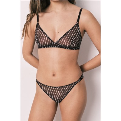 Braga brasileña tul estampado granate