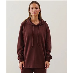 Sudadera de canalé en marrón