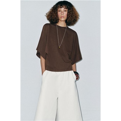 WASHED CAP SLEEVE T-SHIRT