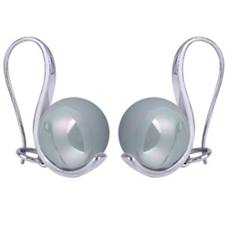 Серьги (Майорка 14мм голубая; покрытие золото), Есть комплект