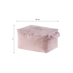 Çiçek Desen Baskılı Hurç - Pudra - 30x22x18 cm