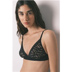 Sujetador trinagular NATURAL encaje negro