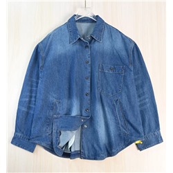 Свободная повседневная рубашка с длинным рукавом из хлопка и льняной смеси