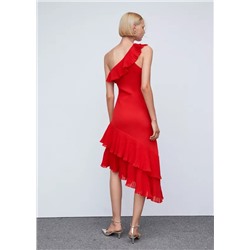 Vestido asimétrico volantes