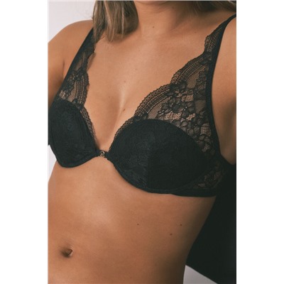 Sujetador INTUITIVE  halter relleno encaje negro