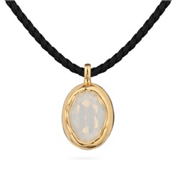 Колье-чокер Грация (кристаллы SW 14х10 белый опал; золото) 38-45см, Есть комплект