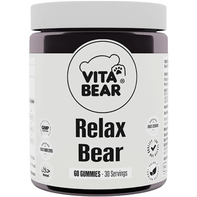 Vita Bear Relax Bear 60 Gummies, Витамин для снятия стресса, беспокойства и грусти