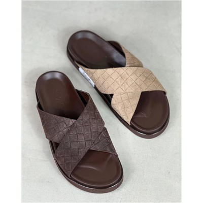 Шлепки мужские коричнев