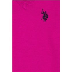 Kız Çocuk Menekşe Basic V - Yaka Kazak