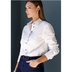 Блузка прямого силуэта из ткани с принтом