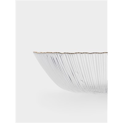 Блюдо глубокое, 17x5 см, стекло, с золотистым кантом, Wengen