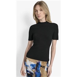 CAP SHORT SLEEVE MOCK NECK SWEATER