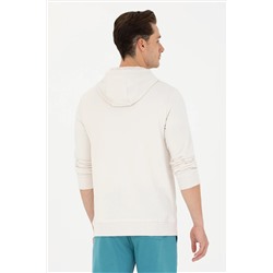 Erkek Taş Kapüşonlu Basic Sweatshirt