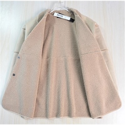 Женское свободное повседневное замшевое пальто на флисовой подкладке