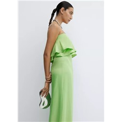 Vestido palabra de honor volante