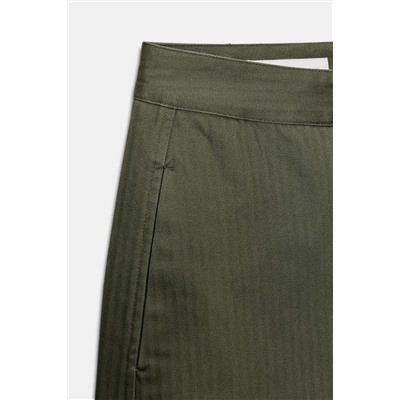 HERRINGBONE BARREL TROUSERS