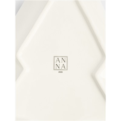 Блюдо, 30х27 см, керамика D, красное, Лошадка у елки, Festival