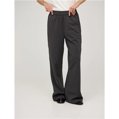 Серые широкие брюки с кантом