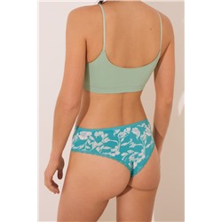 Braga ancha brasileña microfibra estampado verde