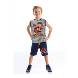 Denokids Taksi Erkek Çocuk T-shirt Şort Takım CFF-22Y1-065