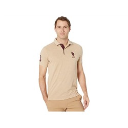 U.S. POLO ASSN. Slim Fit Big Horse Polo w/ Stripe Collar