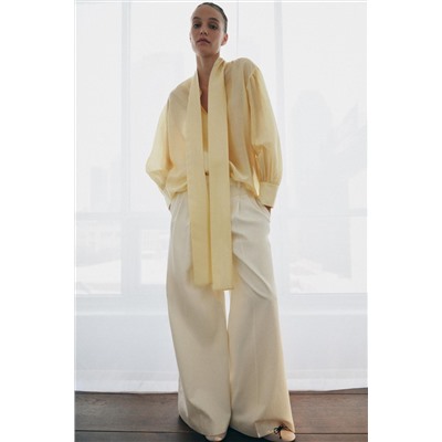 ZW COLLECTION SATIN SHIRT WITH TIES