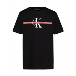 Boys Monologo Stripe Crewneck Tee