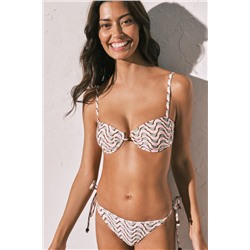 Top bikini balconette estampado geométrico