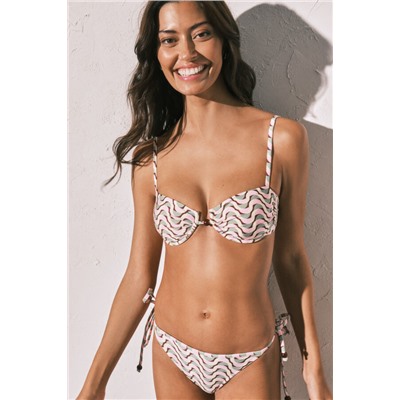 Top bikini balconette estampado geométrico