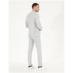 Gri Ex. Slim Fit Çizgili Spor Takım Elbise