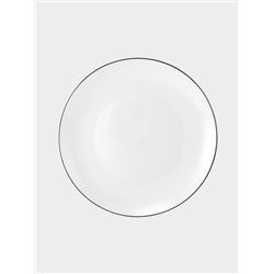 Тарелка десертная, 19 см, фарфор P, белая, с серебристым кантом, White Platinum