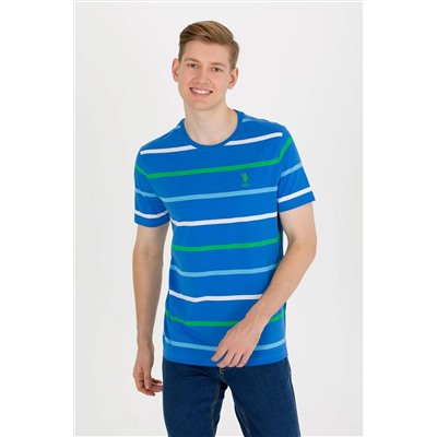 Erkek Saks Bisiklet Yaka Tişört