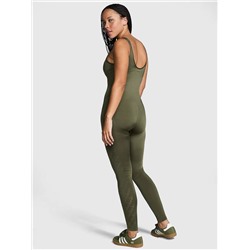 Satin Seamless Plunge Workout Onesie