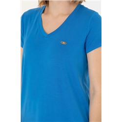 Kadın Saks Basic Tişört