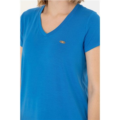 Kadın Saks Basic Tişört