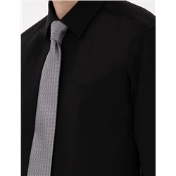 Siyah Regular Fit Uzun Kollu Basic Gömlek