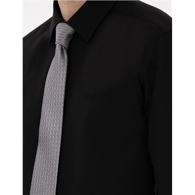 Siyah Regular Fit Uzun Kollu Basic Gömlek