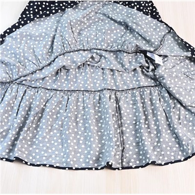 Нишевое ретро-платье с французским принтом в горошек