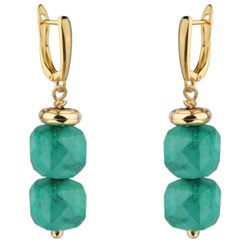 Серьги Селена (бирюза 8мм; покрытие золото), Есть комплект