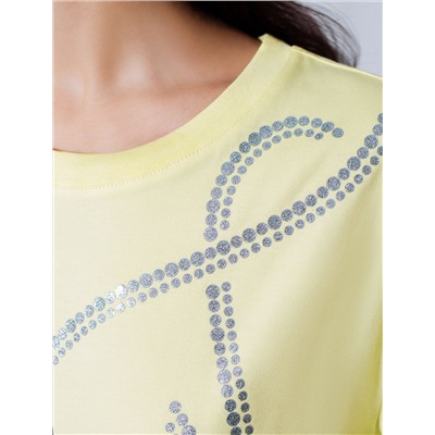 Свободная футболка с принтом из премиального хлопка с эластаном