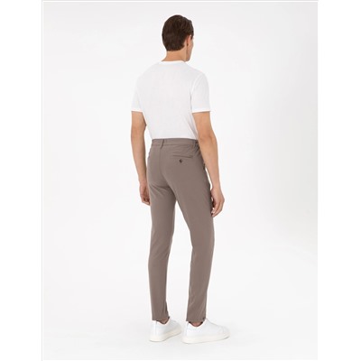 Bej Slim Fit Esnek Jogger Kanvas Pantolon