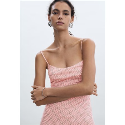 Vestido midi estampado cuadros