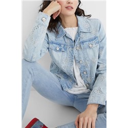 Chaqueta vaquera slim bordados
