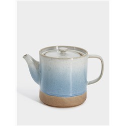 Чайник заварочный, 800 мл, керамика, бежево-голубой, в крапинку, Azurro