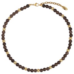 Чокер Терра (раухтопаз 6мм; покрытие золото) 40-45см, Есть комплект